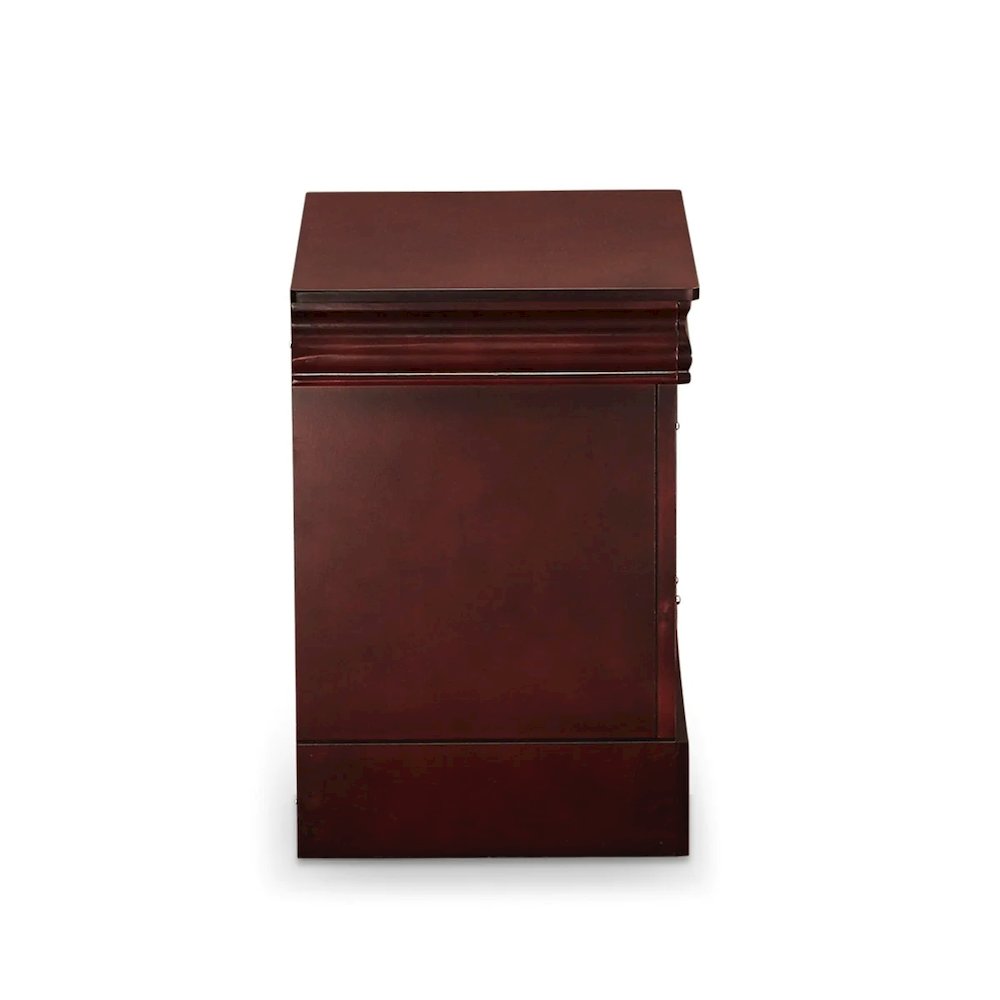 East West Furniture 1-Piece mid century Wooden Night Stand with 2 Wood Drawers for Bedroom – Walnut Finish