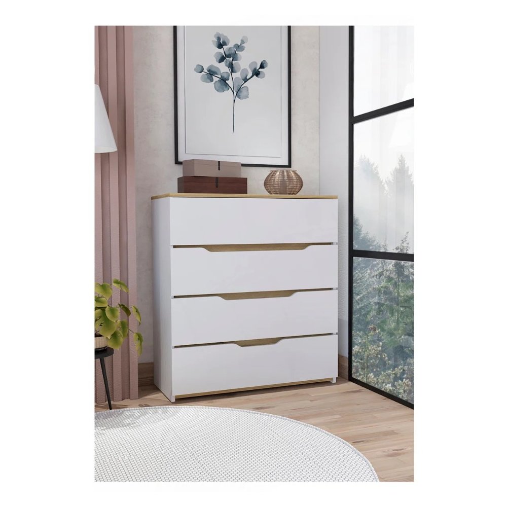 Zoe Dresser White / Light Oak MDF
