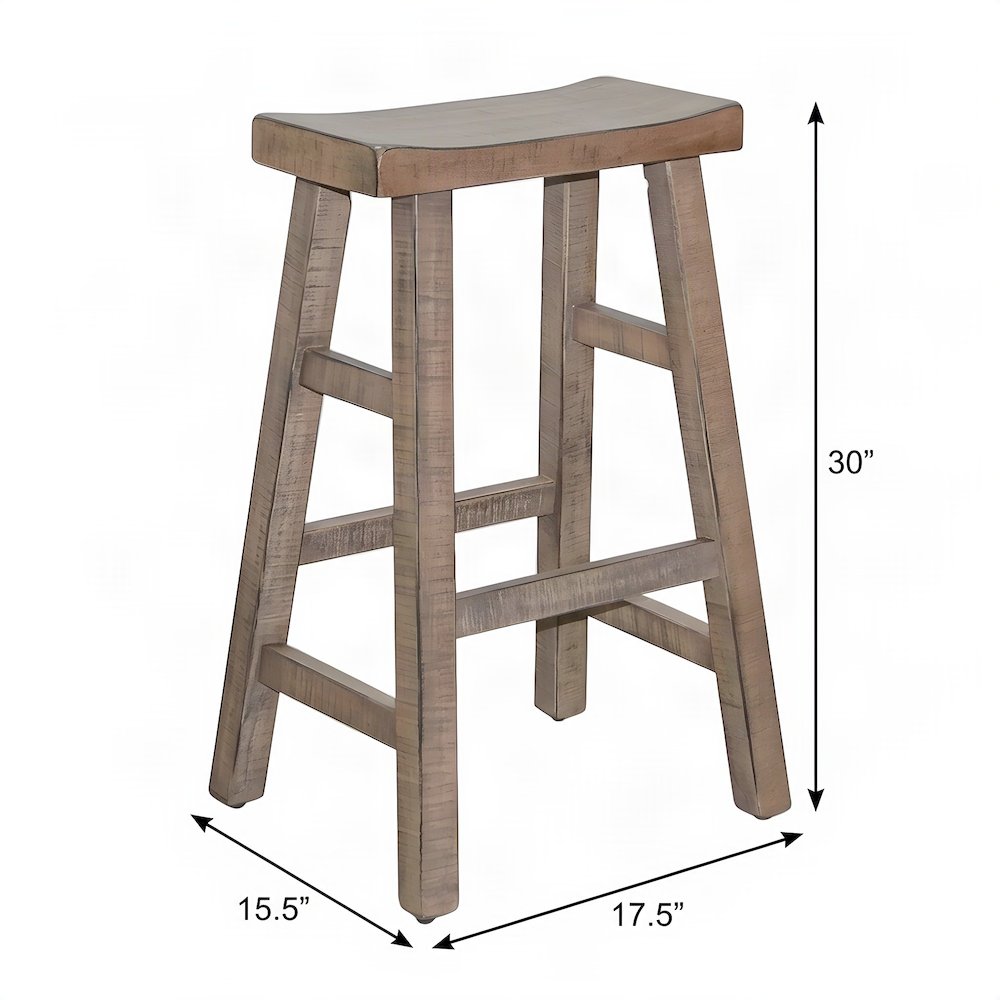 Starlight Canyon Home Bar Stool with Saddle Seat, Beach Pebble, Set of 2