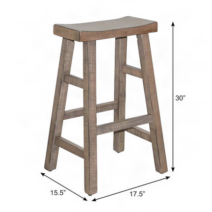Starlight Canyon Home Bar Stool with Saddle Seat, Beach Pebble, Set of 2