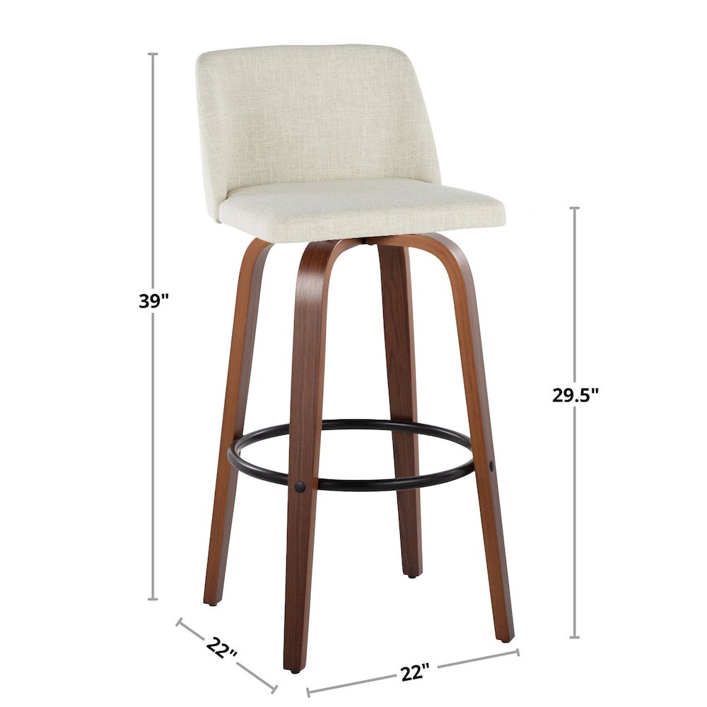 Toriano 30" Fixed-Height Barstool - Set of 2