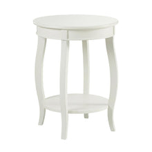 Round Coffee Table with Storage Shelf in White Finish for Living Room