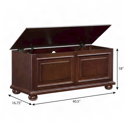Cedar Storage Chest and Hope Chest with MDF and Rubberwood Frame, Brown