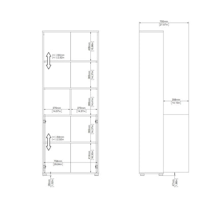 6 Shelf Boockase with 2 Doors, Home Office Storage