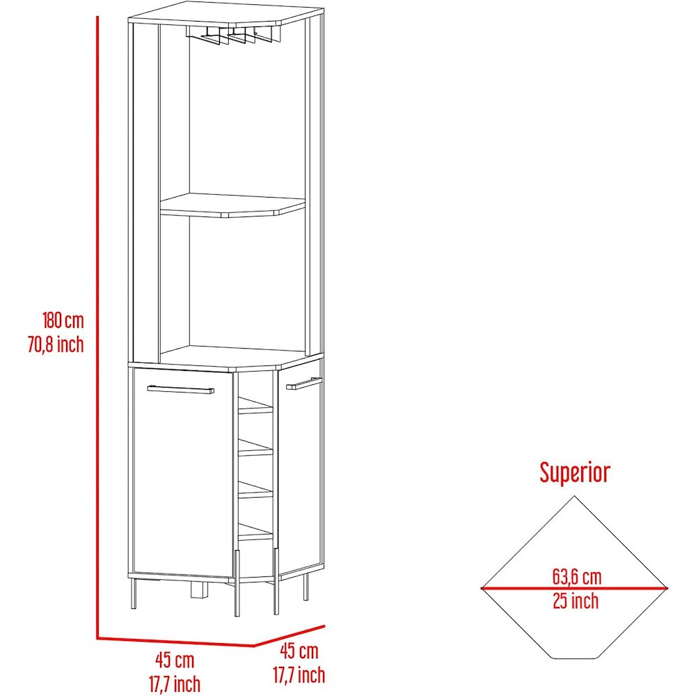 Hans Corner Bar Cabinet Macadamia MDF