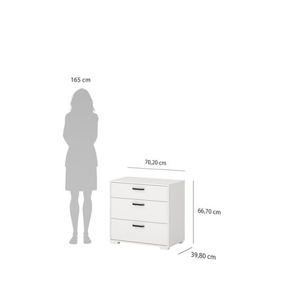 Sofia 3-Piece Bedroom Set with Chest and Nightstands, White