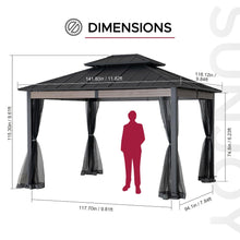 10 ft. x 12 ft. Heavy-Duty Steel Hardtop Gazebo with Mosquito Netting
