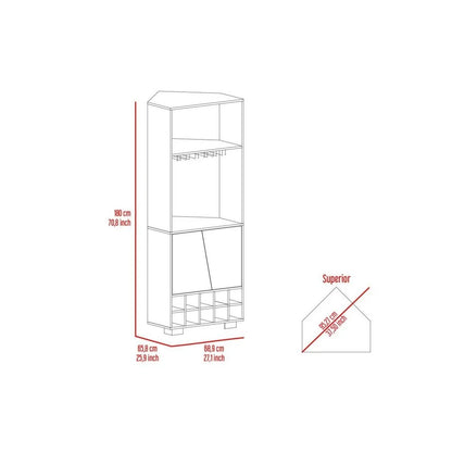 Fraktal Corner Bar Cabinet Dark Oak / Pine MDF