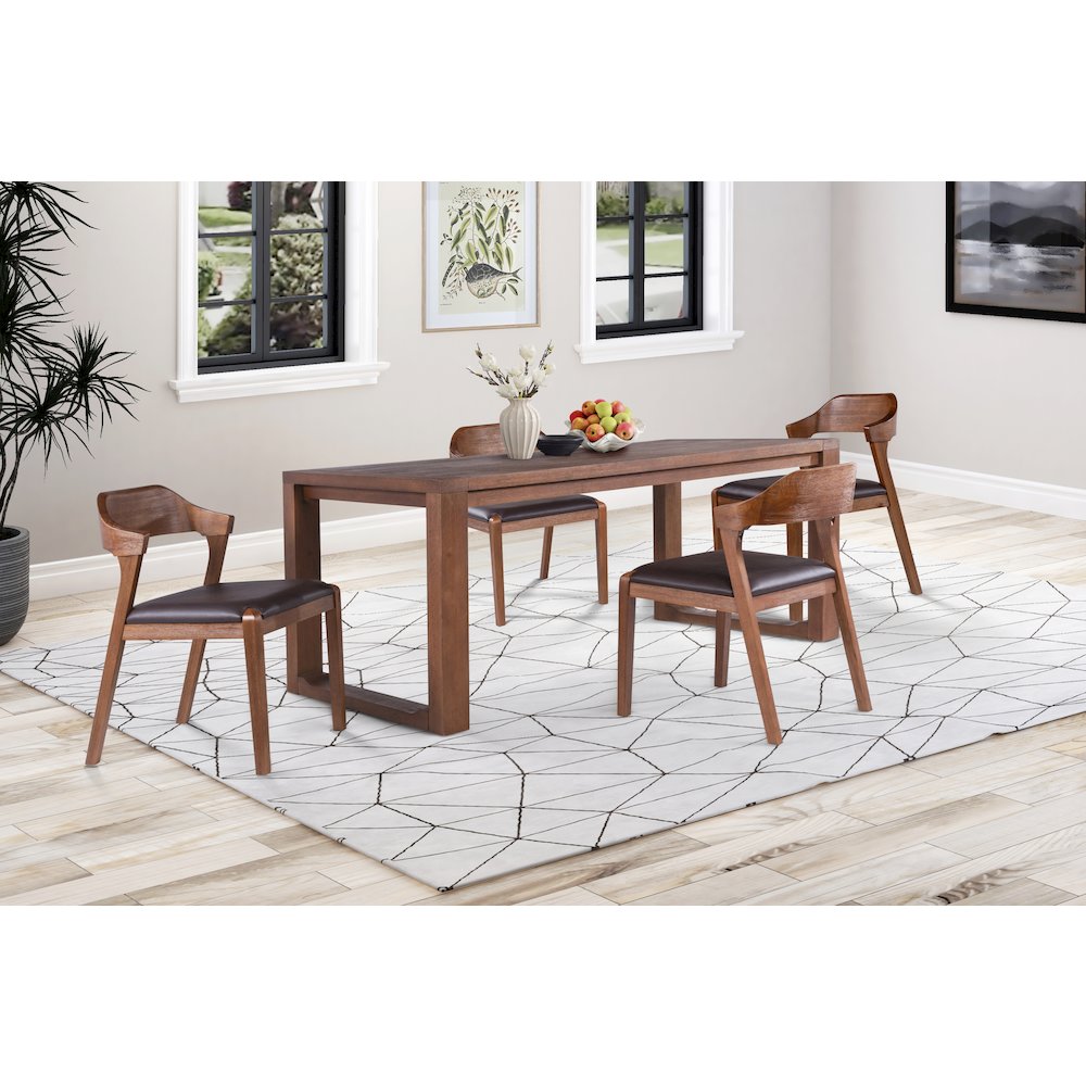 Rasmus 5pc Dining Set - Chestnut Wire-Brush Finish