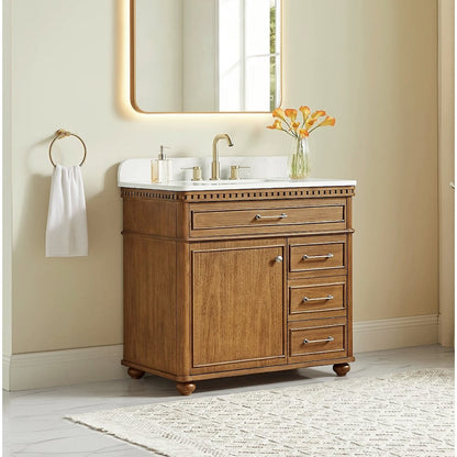 Clarion 36" Single Bathroom Vanity in Mango Brown, No Mirror
