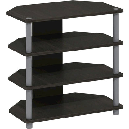 Espresso 4-Tier TV Stand, Easy Assembly, Composite Wood Construction