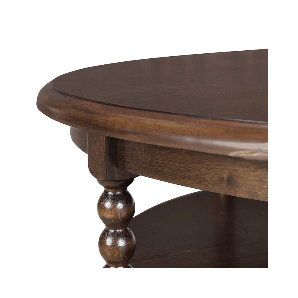 Round Coffee Table with Shelf