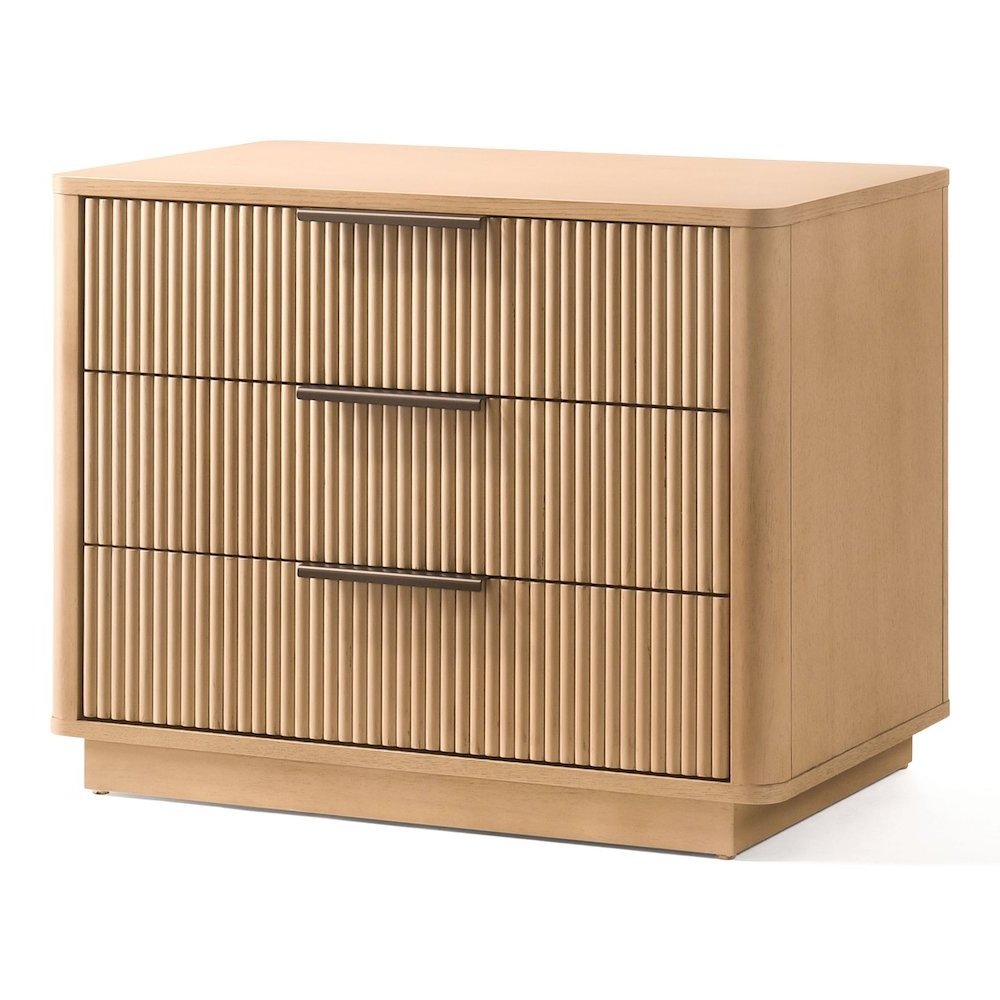 Santa Monica - Modern Natural Oak 3 Drawer Nightstand