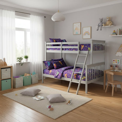 BR Twin Over Full Bunk Bed Gray