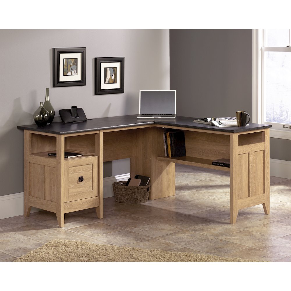 August Hill L Desk, Dover Oak finish