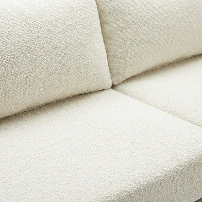 Beige Outdoor Sofa, 3-Seat Patio Couch With Aluminum Frame Design