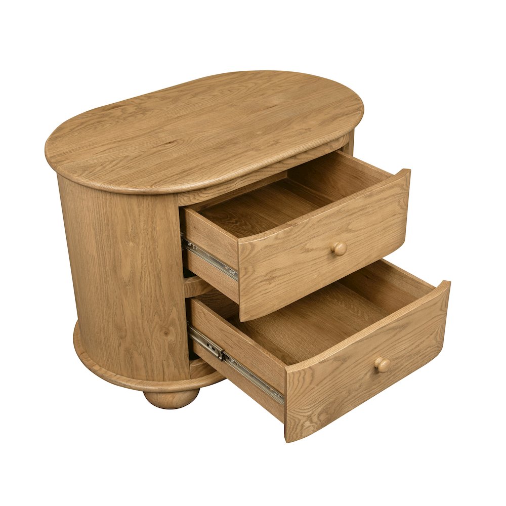 Astrid 2 - Drawer Nightstand In Solid Oak Wood