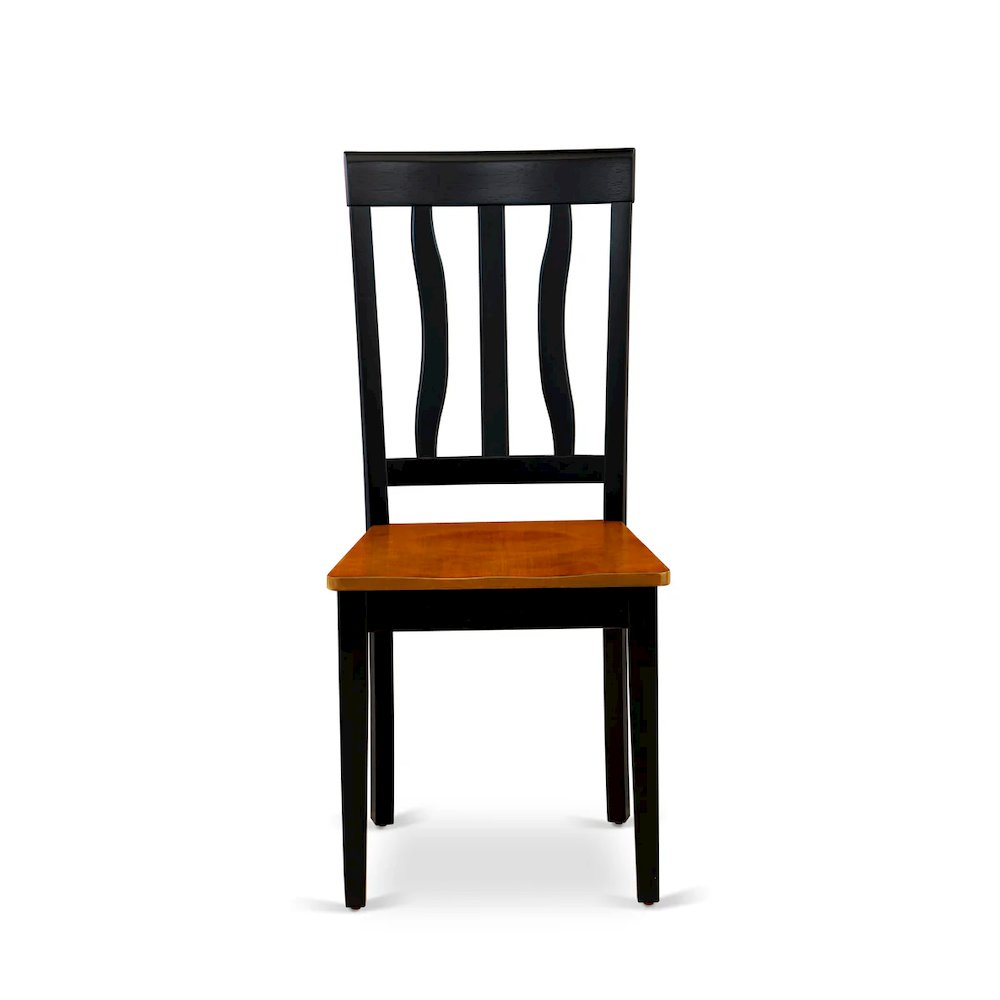 Antique Kitchen Dining Chairs - Slat Back Wooden Seat Chairs, Set of 2