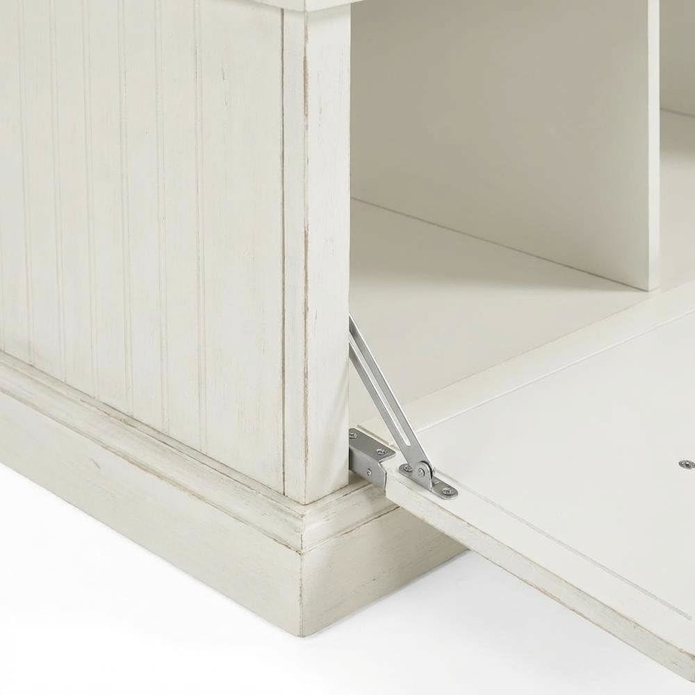 Distressed White Hall Tree with Anti-Tip Hardware and Sturdy Construction