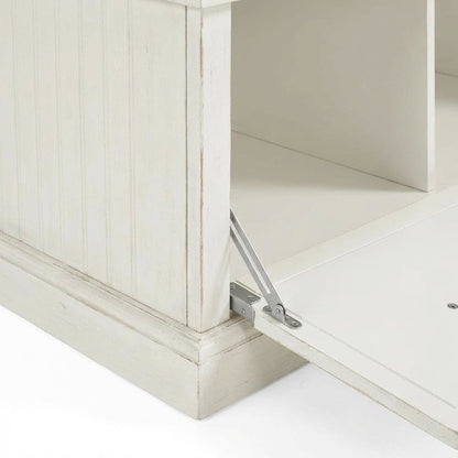 Distressed White Hall Tree with Anti-Tip Hardware and Sturdy Construction