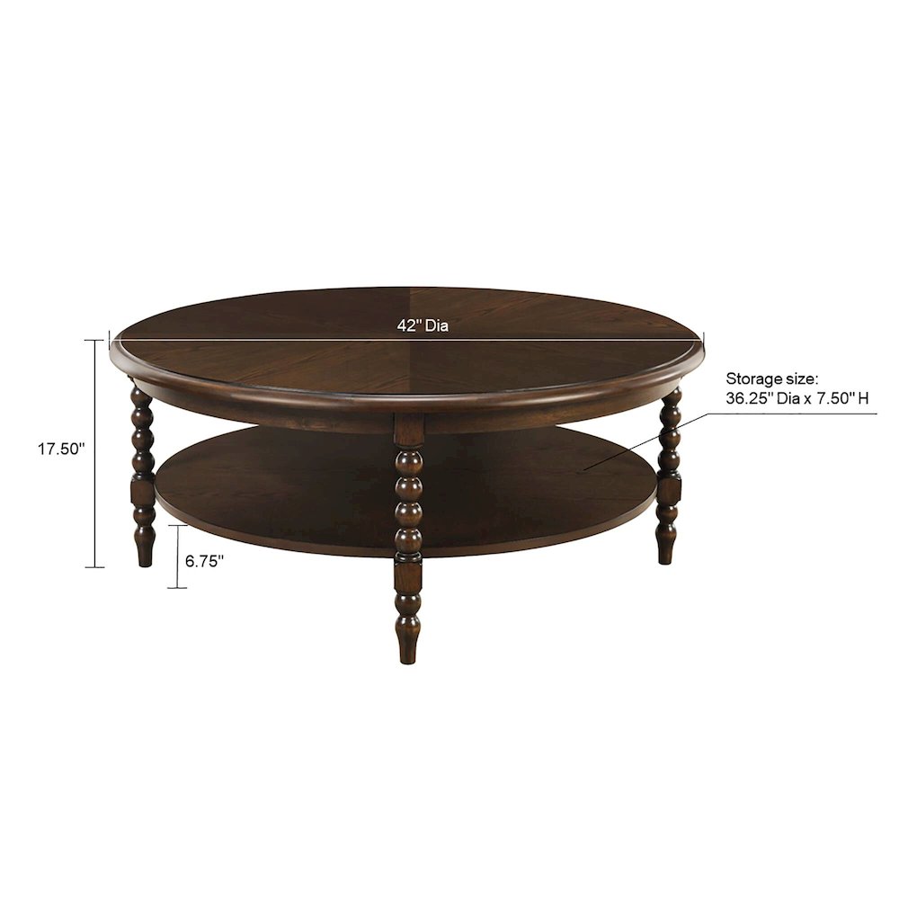 Round Coffee Table with Shelf
