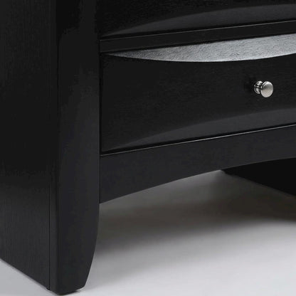 Black Bedroom Nightstand with Modern Transitional Design