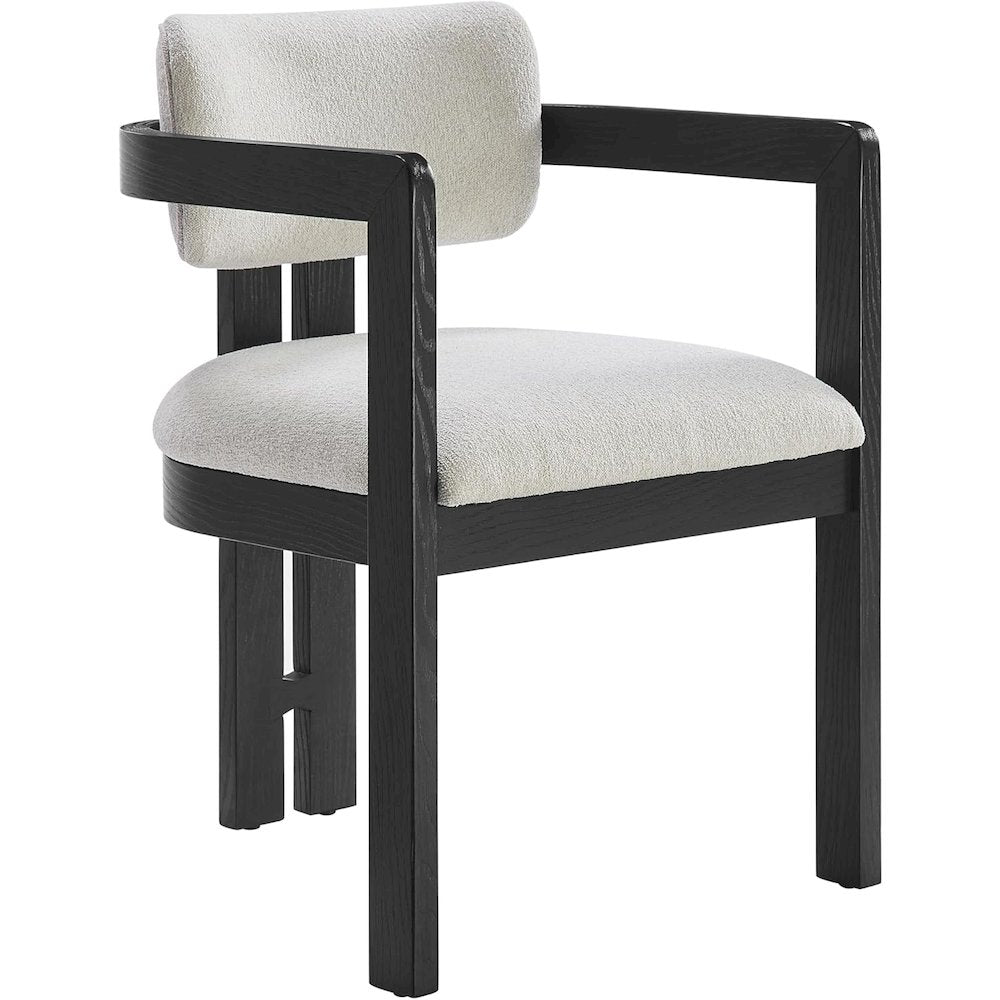 Tappelle Mid-Century Modern Fully Assembled Dining Arm Chairs, Set of 2, Black