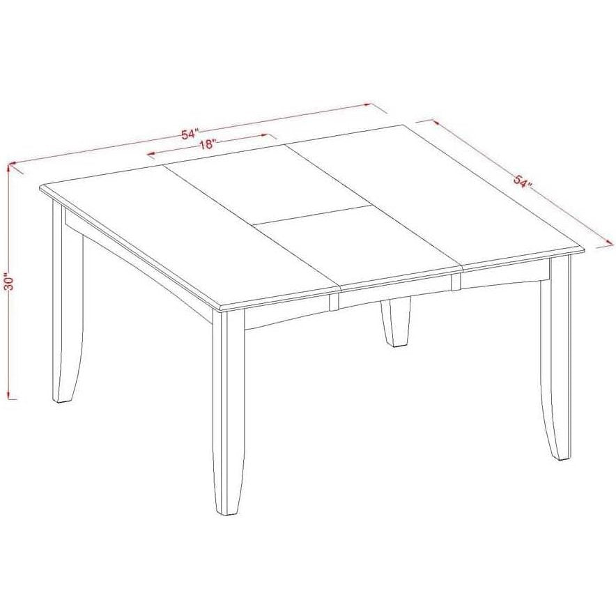 Parfait  Gathering  Dining  Square  54"  Table  with  18"  Butterfly  Leaf  finished  in  Cappuccino