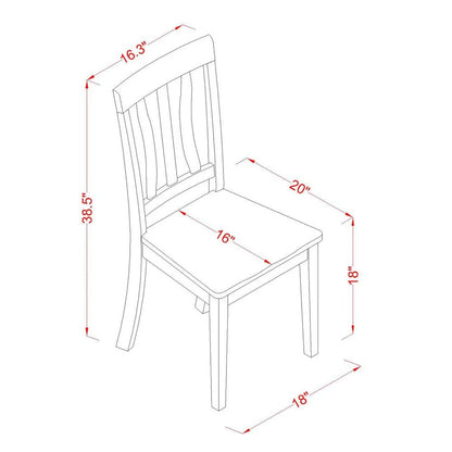 Antique Kitchen Dining Chairs - Slat Back Wooden Seat Chairs, Set of 2