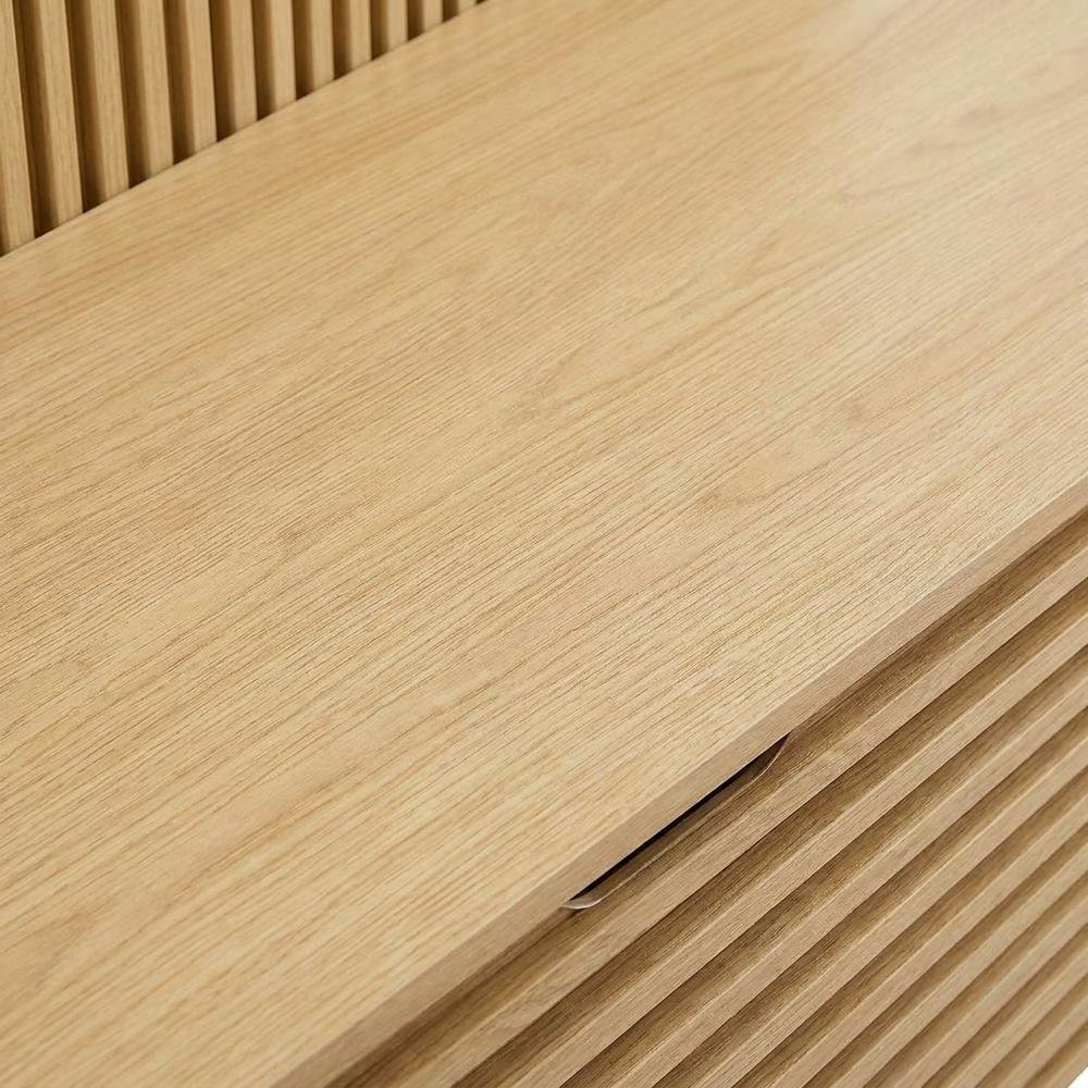Fluted Hall Tree with Storage Bench, Coat Rack & Shoe Storage, Entryway, Oak