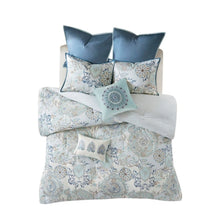 8 Piece Queen Size Comforter Set, Cotton Reversible Comforter, Floral Design