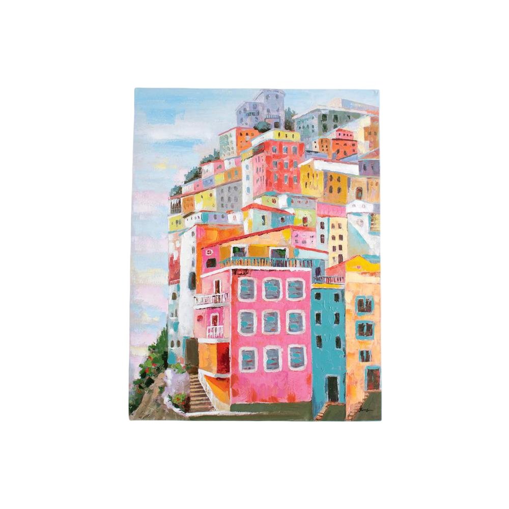 Colorful Houses Oil Painting