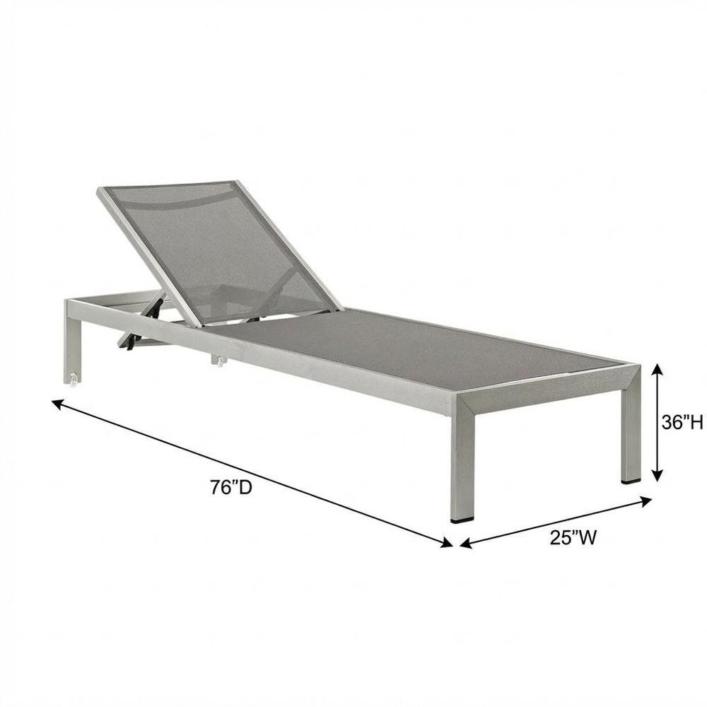 Durable Aluminum Outdoor Lounge Chaise Set - Adjustable Backrest For Relaxation