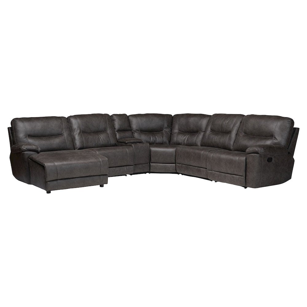 6-Piece Reclining Sectional Sofa with Left-facing Chaise Lounge with Storage