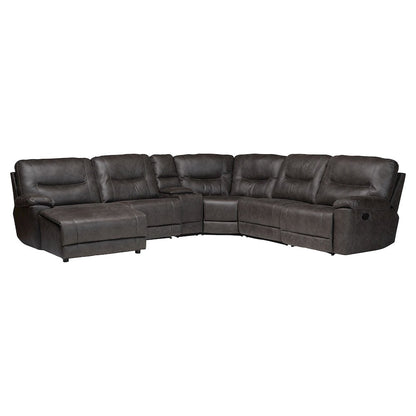 6-Piece Reclining Sectional Sofa with Left-facing Chaise Lounge with Storage