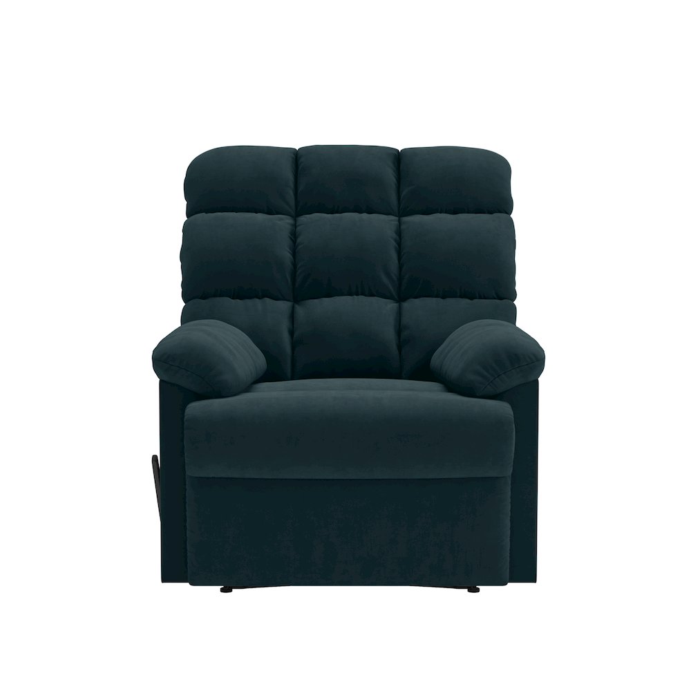 ProLounger Wall Hugger Recliner in Blue Microfiber with Square Tufted Back