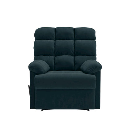 ProLounger Wall Hugger Recliner in Blue Microfiber with Square Tufted Back