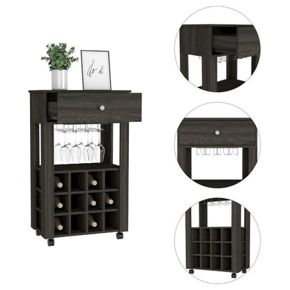 Memphis Bar Cart Espresso MDF