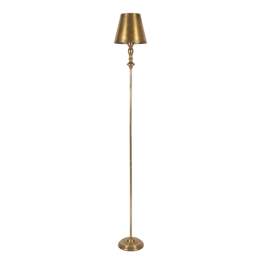 Antique Gold Floor Lamp With Metal Shade