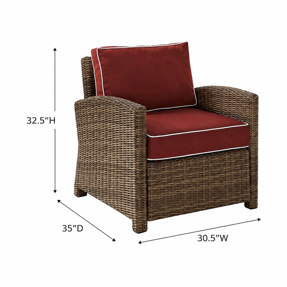 Weathered Brown Outdoor Wicker Arm Chair with Durable Frame