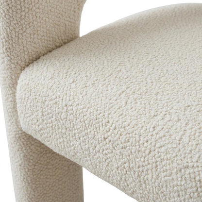 Jacquard Modern Accent Armchair, Sculptural Frame, Natural, Set of 6