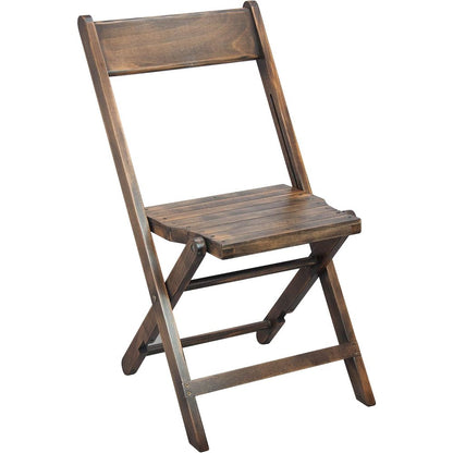 2-Pack Slatted Wood Folding Wedding Chair - Antique Black