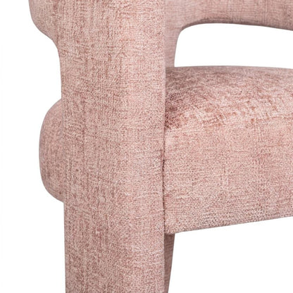 Jacquard Modern Accent Armchair, Sculptural Frame, Pink, Set of 2