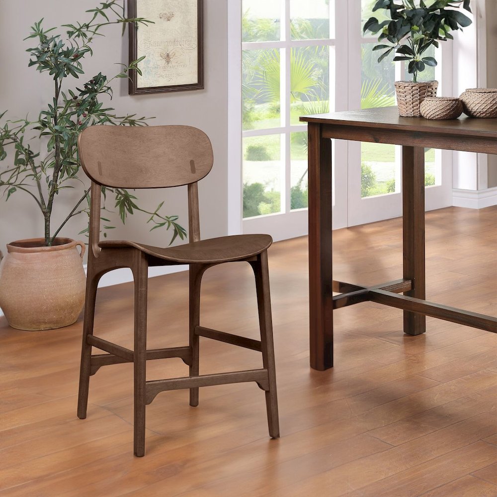 Solvang Wood Counter Stool - Carbonite Finish
