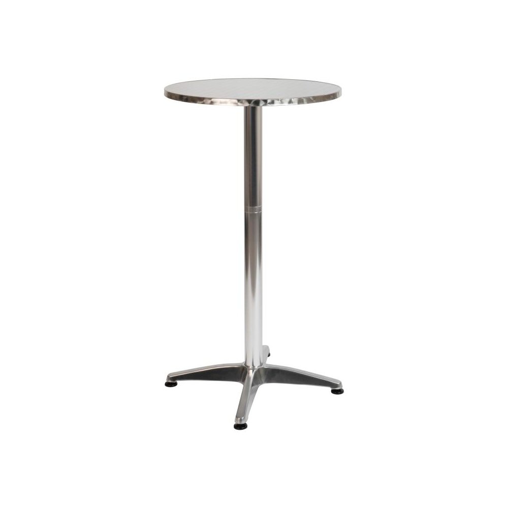 23.5" Round Aluminum Indoor-Outdoor Bar Height Table
