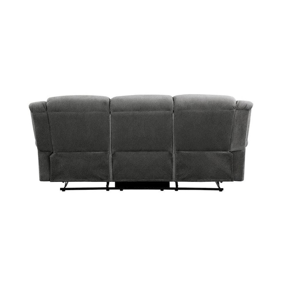 Brennen Microfiber Double Reclining Sofa In Charcoal