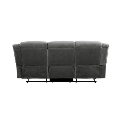 Brennen Microfiber Double Reclining Sofa In Charcoal