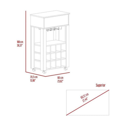 Memphis Bar Cart Espresso MDF