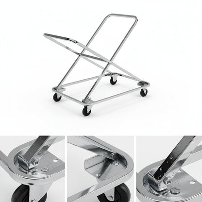 Dolly for 8200 Series Melody Chairs – Heavy-Duty Steel Chair Dolly with Chrome Frame, Hard Rubber Casters, Holds Up to 18 Chairs, 332 lbs Capacity