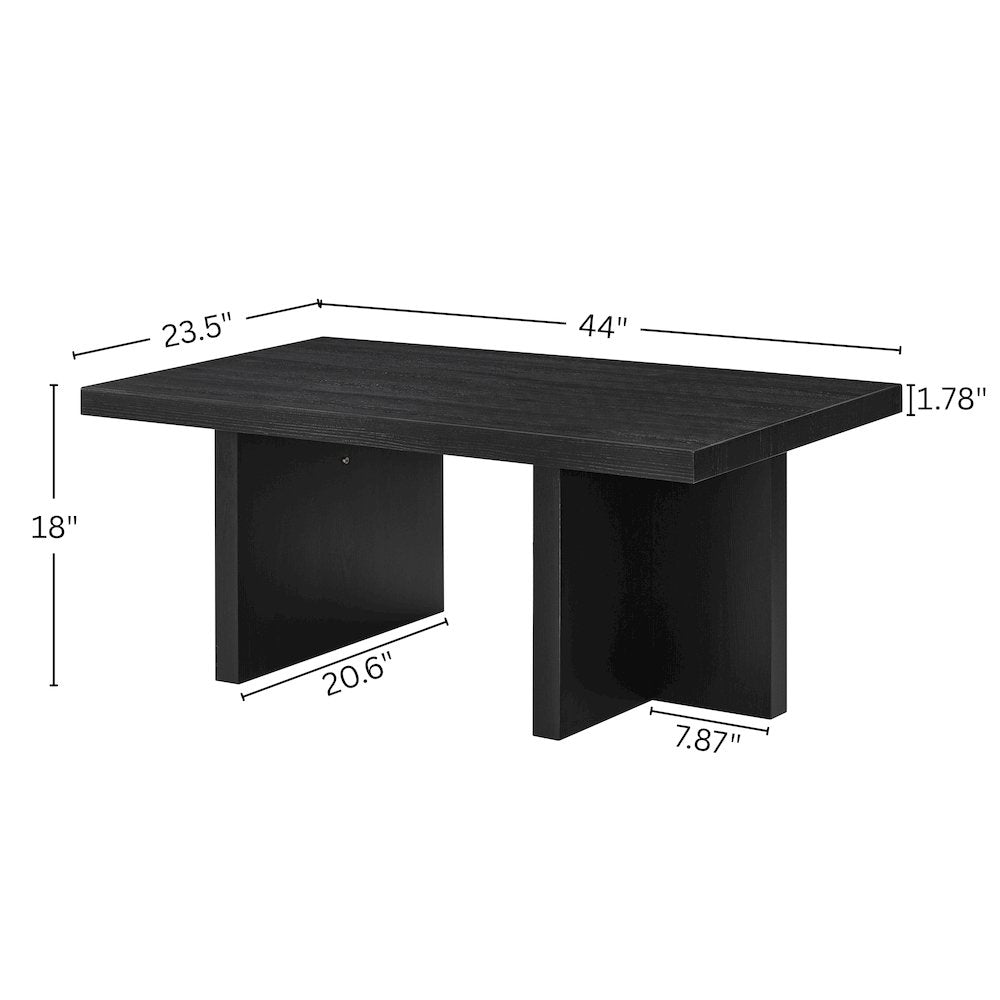 Mchome Contemporary Coffee Table, Black Finish